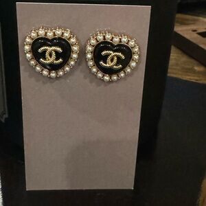 Chanel buttons handmade into post earrings